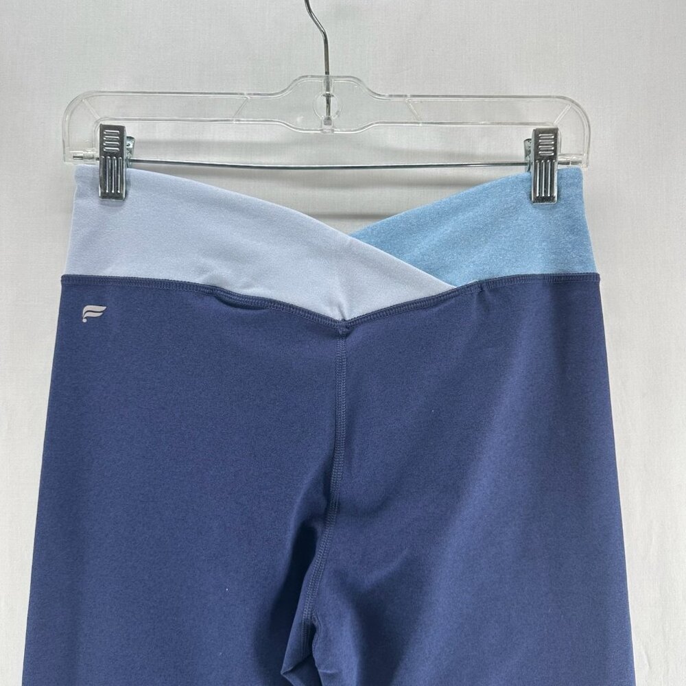 Fabletics Winn II Colorblock Crossover V-Waist 7/8 Leggings Women M Blue Heather - Picture 5 of 12